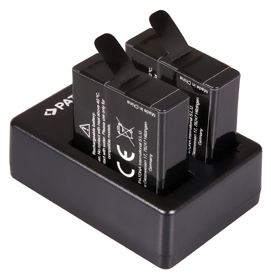 PATONA sada pro digitální kameru Dual GoPro Hero 5/6/7 nabíječka + 2x baterie 1250mAh USB PT1935B