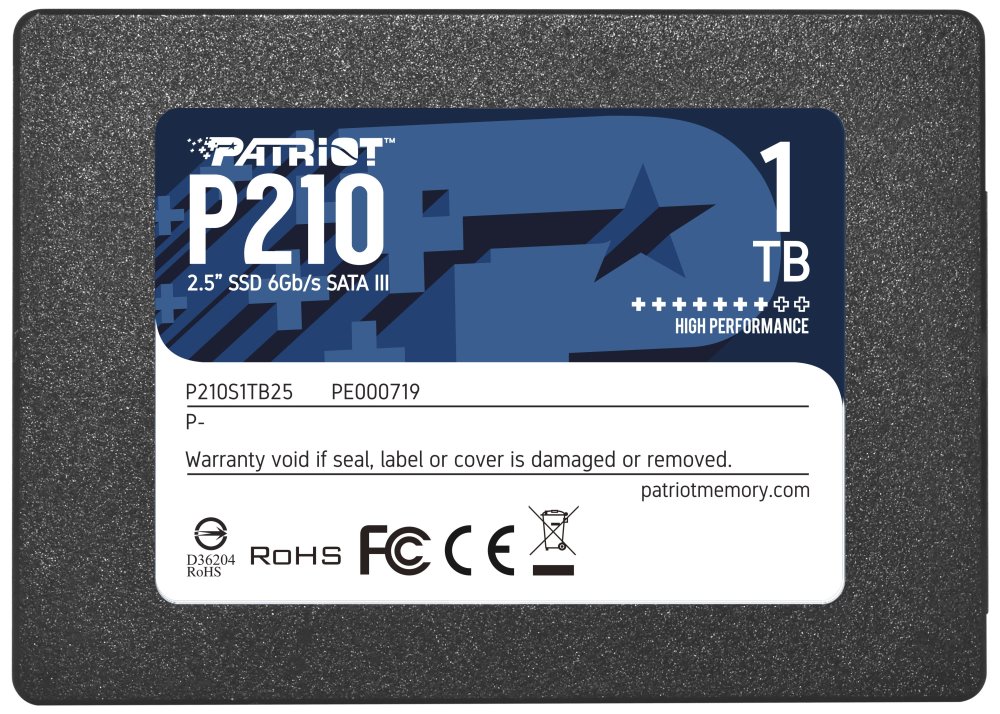 PATRIOT P210 1TB SSD / 2,5" / Interní / SATA 6GB/s / 7mm P210S1TB25