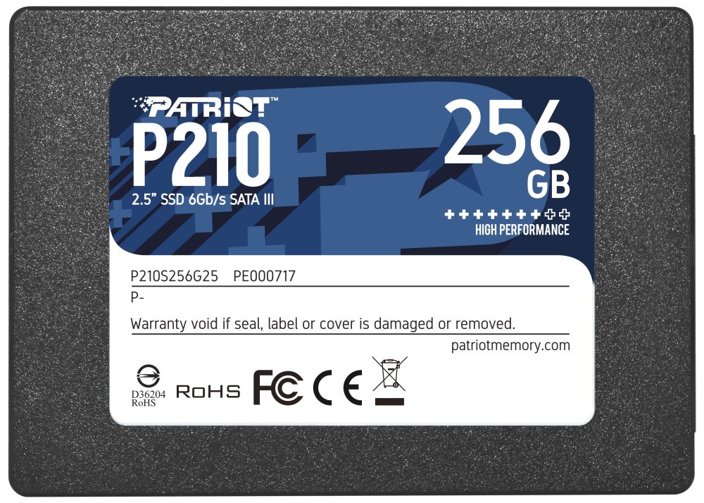 PATRIOT P210 256GB SSD / 2,5" / Interní / SATA 6GB/s / 7mm P210S256G25