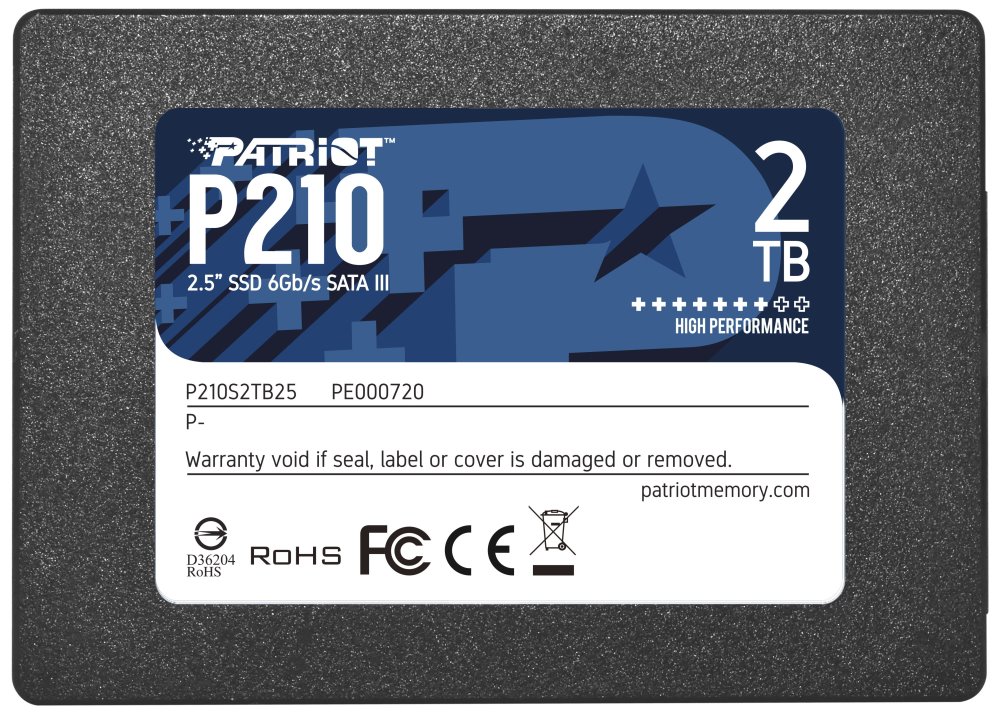 PATRIOT P210 2TB SSD / 2,5" / Interní / SATA 6GB/s / 7mm P210S2TB25