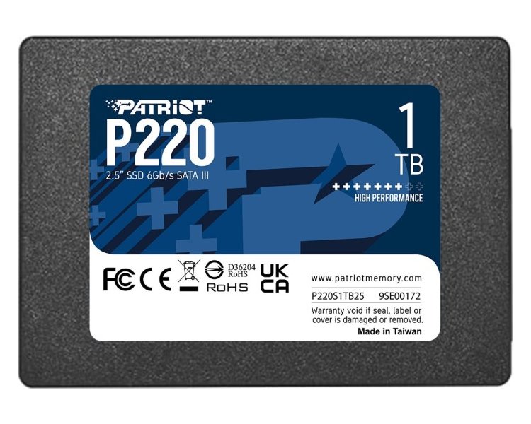 PATRIOT P220 1TB SSD / Interní / 2,5" / SATA 6Gb/s / P220S1TB25