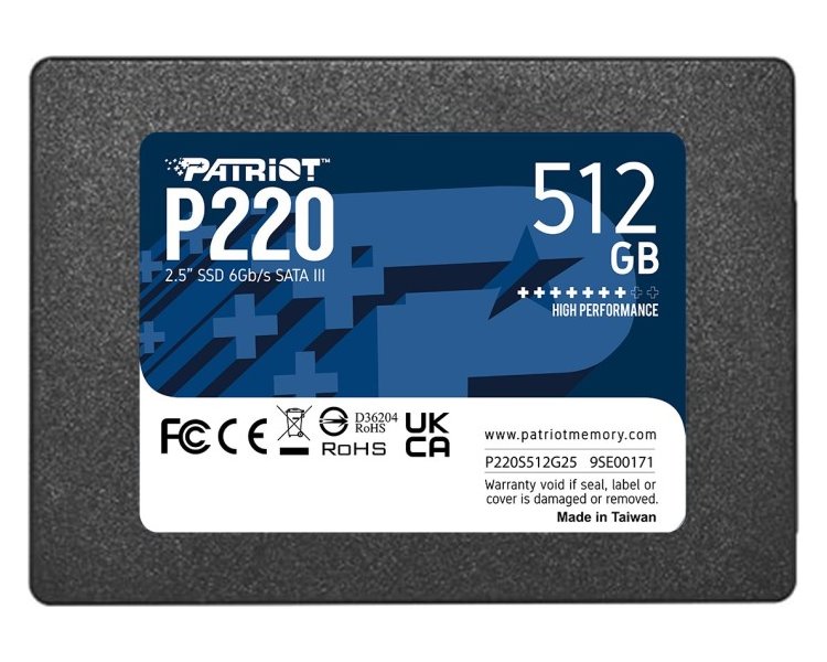 PATRIOT P220/512GB/SSD/2.5"/SATA/3R P220S512G25