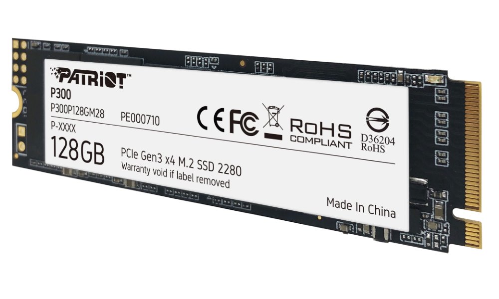 PATRIOT P300 128GB SSD / Interní / M.2 PCIe Gen3 x4 NVMe 1.3 / 2280 P300P128GM28