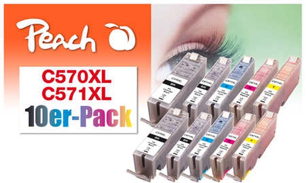 PEACH atrament Canon Pixma MG5750, PGI-570XL/CLI-571XL, MultiPack, bk, pbk, c, m, y 0F319681
