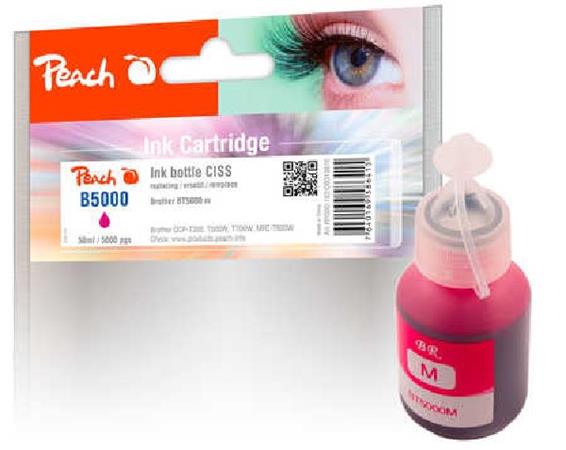PEACH kompatibilní cartridge Brother CISS BT5000, purpurová PI500-182, 50ml 319870