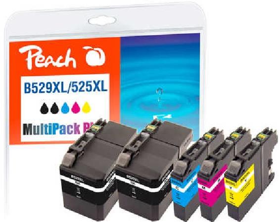 PEACH kompatibilní cartridge Brother LC529XL/LC525XL MultiPack Plus, 2xbk, c, m, y, 2x50 ml, 3x15 ml 320079