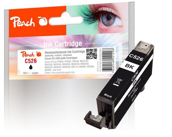 PEACH kompatibilní cartridge Canon CLI-526B, Black. 9 ml 314455