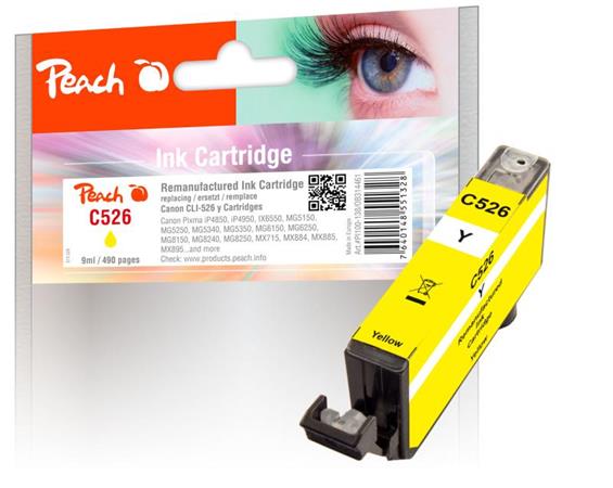 PEACH kompatibilní cartridge Canon CLI-526Y, Yellow, 9 ml 314461