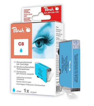 PEACH kompatibilní cartridge Canon CLI-8C, Cyan, 13 ml 313915