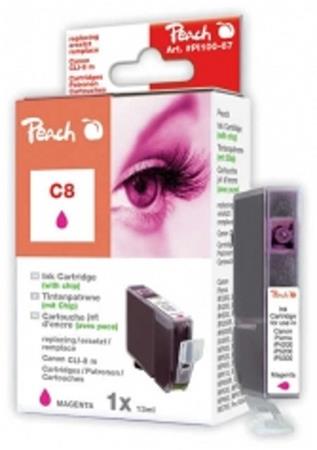 PEACH kompatibilní cartridge Canon CLI-8M, Magenta, 14 ml PI100-67