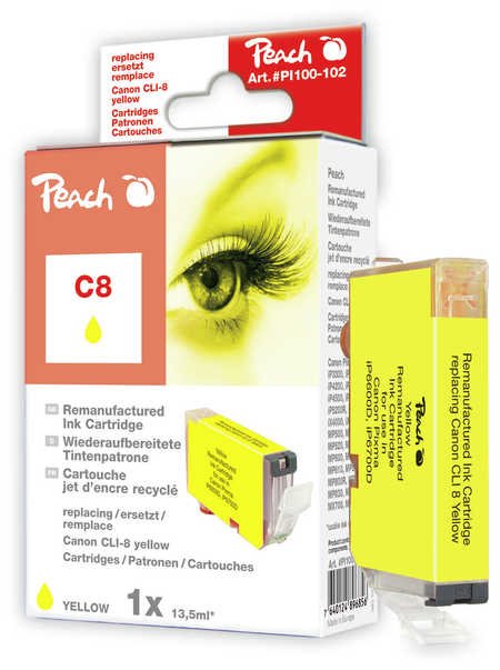 PEACH kompatibilní cartridge Canon CLI-8y, yellow, 13 ml 313917
