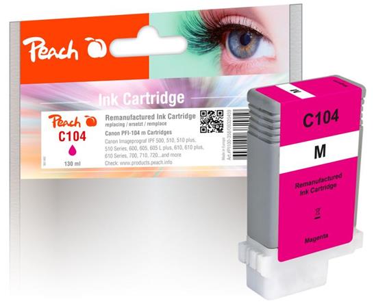 Peach kompatibilní cartridge Canon PFI-104M, 3631B001 XL magenta 320459