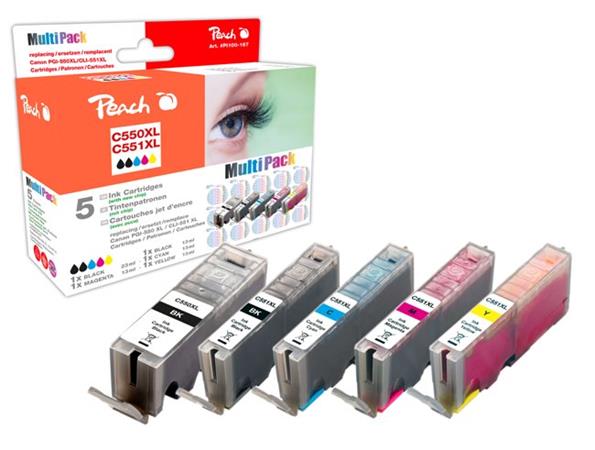 PEACH kompatibilní cartridge Canon PGI-550/CLI-551 MultiPack, 2xBlack, Cyan, Magenta, Yellow, 23ml, 4x13ml PI100-167
