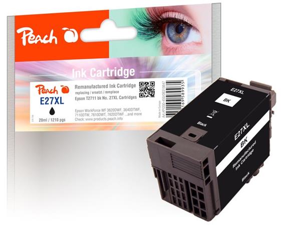 PEACH kompatibilní cartridge Epson No.27XL, T2711, REM, PI200-450, Black 20 ml 319847