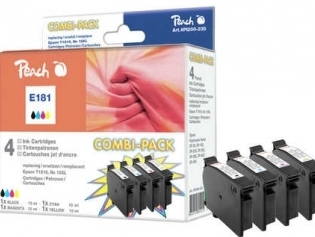 PEACH kompatibilní cartridge Epson T1816, Black, Cyan, Magenta, Yellow, 15 ml. 3x 10 ml PI200-235