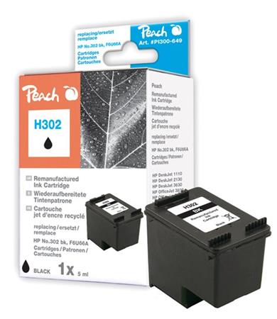 PEACH kompatibilní cartridge HP F6U66A, No 302, black, 6ml 319602