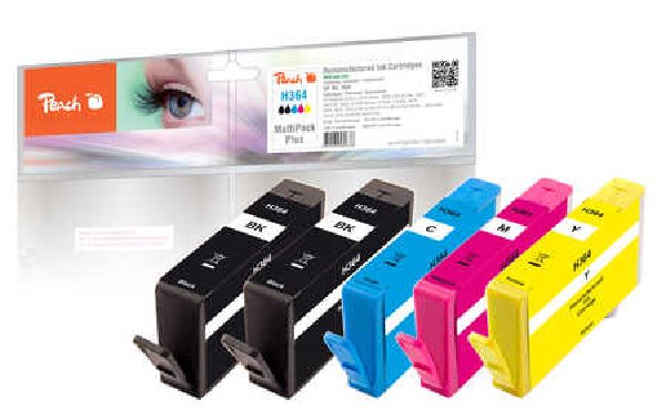 PEACH kompatibilní cartridge HP No.364 new chip MultiPack Plus, 2x9 ml, 3x6.2 ml 319834