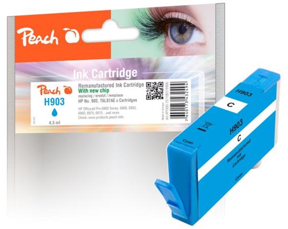 PEACH kompatibilní cartridge HP No. 903, azurová, T6L87AE, OEM čip