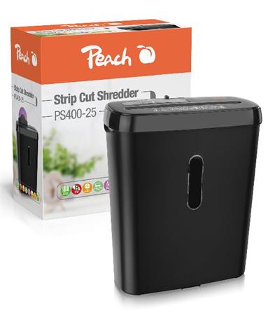 PEACH skartovač Strip Cut Shredder PS400-25, P-2, 8 listů, DVD, podélný řez, 11 l