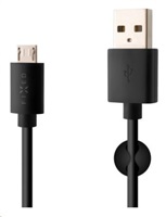 Pevný dátový a nabíjací kábel, USB-A -> micro USB, 20 W, dĺžka 2 m, čierny FIXD-UM2M-BK