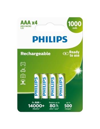 Philips dobíjecí baterie AAA 1000mAh, NiMH - 4ks R03B4RTU10/10