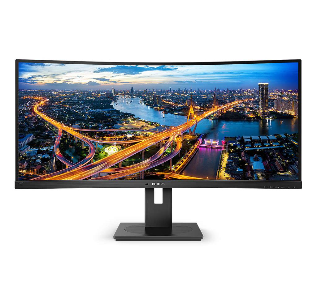 Philips LCD 346B1C 34" zakřivený VA/3440x1440@100Hz/5ms/300cd/HDMI/DP/4xUSB/USB-C dock/RJ45/Repro/HAS/VESA 346B1C/00