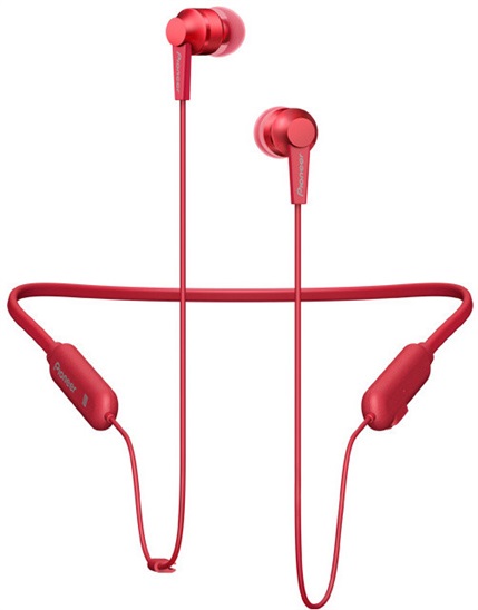 Pioneer stylová špuntová sluchátka s Bluetooth, NFC červená SE-C7BT-R