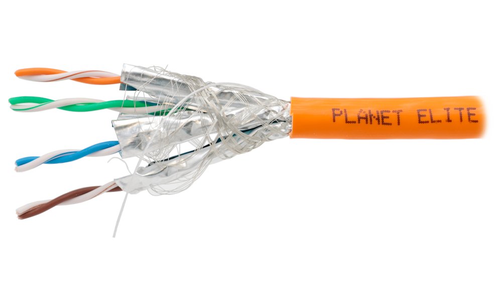 PLANET Elite kabel FTP, drát, Cat 7, 4pár, 600MHz, SFTP LS0H B2ca- stíněný každý pár, oranžový, D KAB-SFTP7-B2ca-LSOH-OR