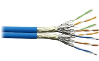 PLANET FTP Cat6a 2x 4pár 500m, FTP, drát, Cat6a, 2x 4p, 500MHz, LS0H, stíněný každý pár + celko KAB-FUTP6A-D-LSO-BL-TWIN