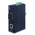 PLANET IGTP-802TS konvertor RJ45/SC, 1Gbps, PoE injektor 802.3at, -40 až 75 st.C, IP30, SM s SC 12-48 V DC