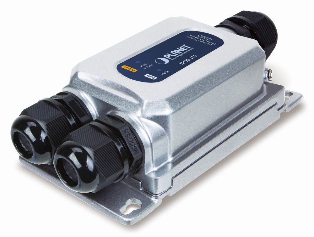 Planet IPOE-175 PoE injektor 802.3bt, 60W, IP67+IK10, -40~75°C, 24-56VDC-input