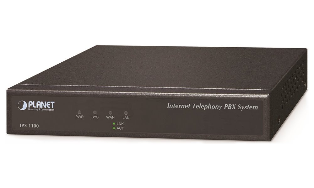 Planet IPX-1100, IP PBX, 100/50 uživatelů, IVR, záznamník/hlas.pošta, DID, BLF, FAX, Skype-SIP, VPN, CZ