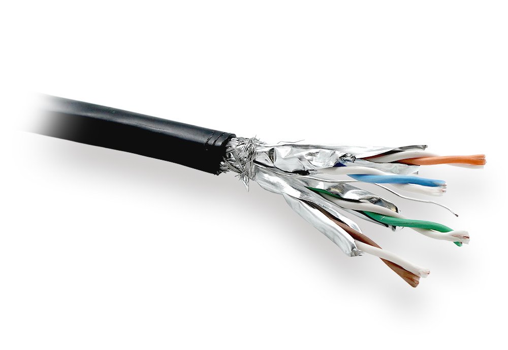 PLANET kabel SFTP, drát, Cat 6A, 4p, 500MHz, PE venkovní, stíněný každý pár, Planet Elite, černý, D KAB-SFTP6A--PE-Black