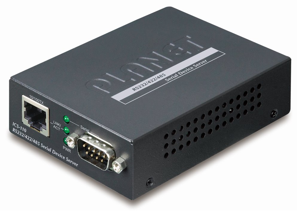 PLANET konvertor RS-232/422/485 na IP, 1x COM, 100Mb, -10~+60°C, SNMP+Telnet ICS-110