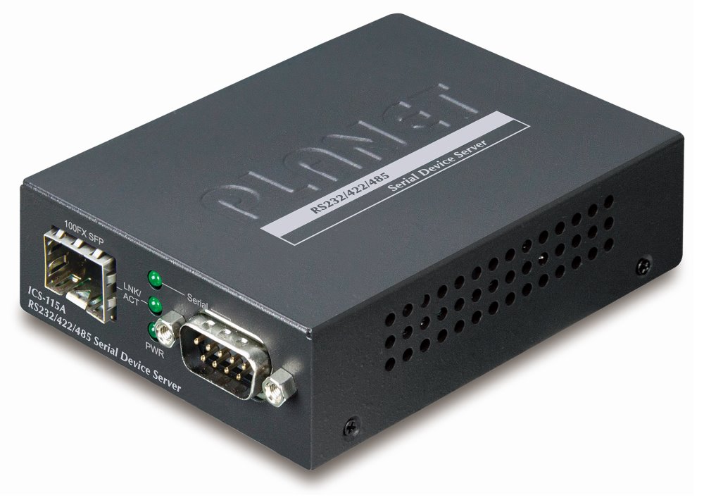 PLANET konvertor RS-232/422/485 na IP, 1x COM, 100Mb SFP, -10~+60°C, SNMP+Telnet ICS-115A