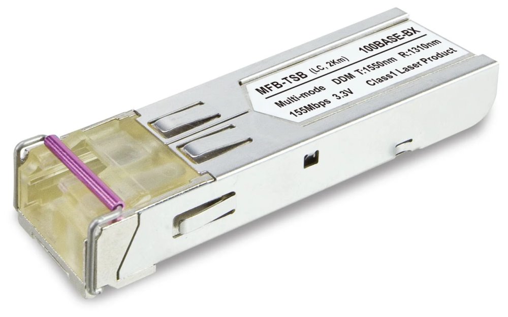 Planet MFB-TSB, SFP modul, 100Base-BX, multimode, WDM, TX:1550nm, DDM supported, 2km, -40~85°C
