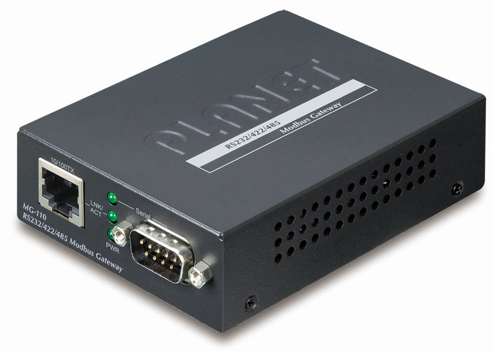 Planet MODBUS brána RS-422/485 na IP, 1x COM, 100Base-TX, RTU/ACSII, -10~+60°C MG-110
