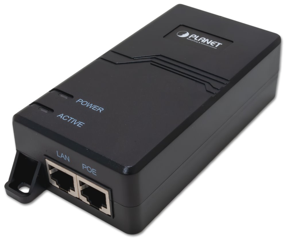 Planet POE-163 PoE injektor IEEE802.3at, 30W, 1000Base-T, na zeď
