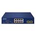 Planet PoE switch 8x1Gb + 2xSFP 1Gb, PoE 180W, 2x 802.3bt + 4x 802.3at GSD-1022UP