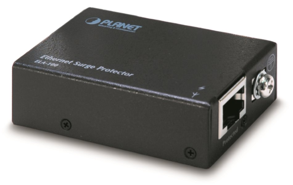 Planet Přepěťová ochrana UTP/FTP vedení, zemnící vodič, 100/1000Mbit,chrání všechny čtyři páry, podpora PoE ELA-100