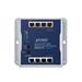 PLANET průmyslový/nástěnný PoE switch 8x 1Gb, 4x PoE 802.3at 30/60W, IP30, 48-56V, -20/+60st, fanless WGS-814HP