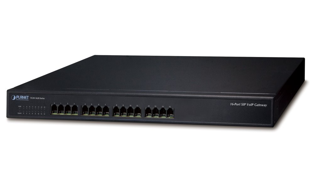 Planet VGW-1620FS VoIP gateway, 16x FXS, SIP, CallerID, Fax, Hotline, firewall, SNMP, SSH/TLS, QoS