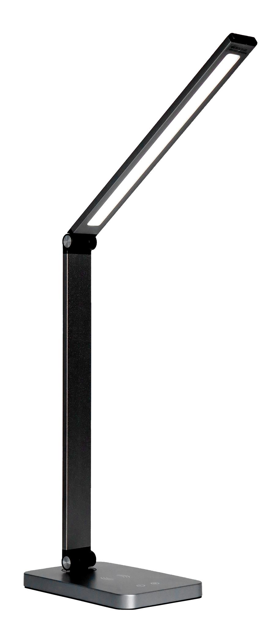 Platinet PDL888B stolní LED lampa 10W stmívatelná, dotykové ovládání, bezdrátové nabíjení, USB port, PLADLL888N
