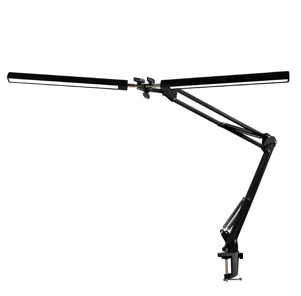 Platinet PDLD20 stolní LED lampa Flexy 20W stmívatelná s klipem, 2 ramena, černá PLADLL20N