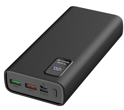 PLATINET POWER BANK 20000mAh Polymer PD 3.0 QC 3.0 LED Screen Black PMPB20WQC727B