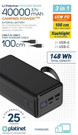 PLATINET POWER BANK 40000 MAH 65W PD PMPB4065