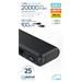 Platinet Powerbanka 20000 mAh 65W Power Delivery, 2x USB-C, 1xUSB-A, kabel USB-C 1m, černá PLAPMPB20DL202B