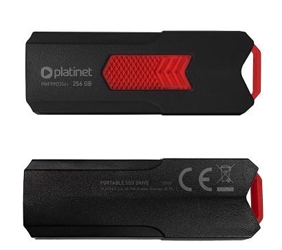PLATINET přenosný SSD disk USB 3.2 R/W UP TO 400MB/s 256GB černá PMFPPD256+