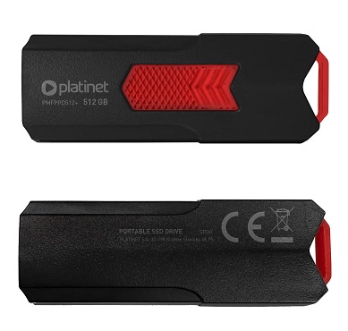 PLATINET přenosný SSD disk USB 3.2 R/W UP TO 400MB/s 512GB černá PMFPPD512+