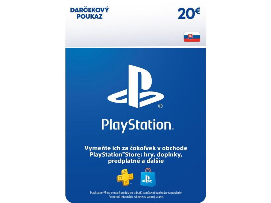 PlayStation Live Cards 20 EUR Hang pro SK PS Store PS719455592